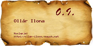 Ollár Ilona névjegykártya